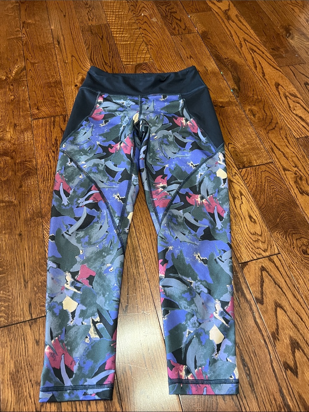 Patagonia Kids Purple Blue Floral-Pattern Performance Leggings